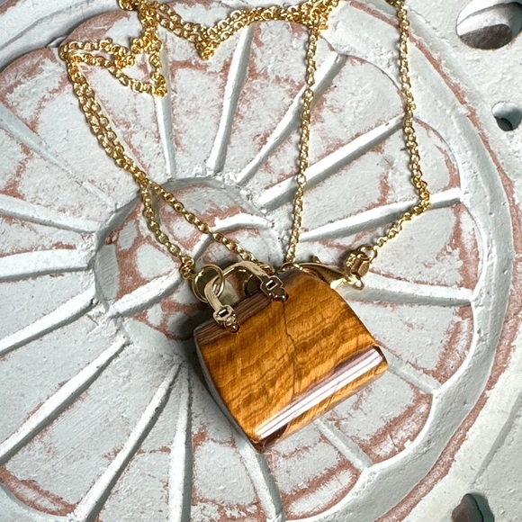 Alquimia Gold and Brown Pendant Necklace - Picture 3 of 9